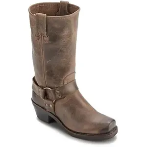 Frye Harness 12R Boots for Women - 11 ½” Italian Leather, Durable Rubber Outsole with Genuine Stitch Welt Construction, and Nickel & Brass Hardware