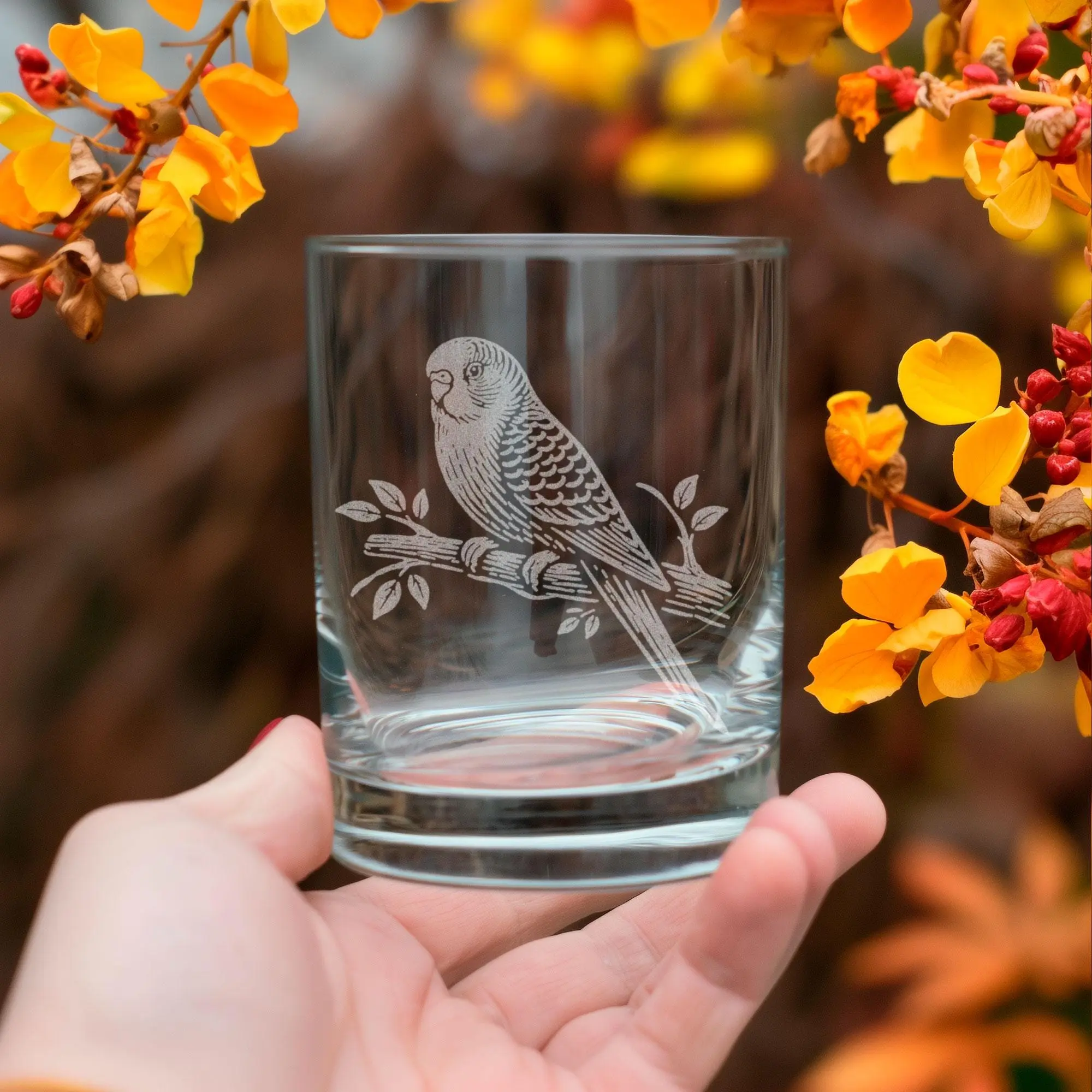 Budgie Bird Glass