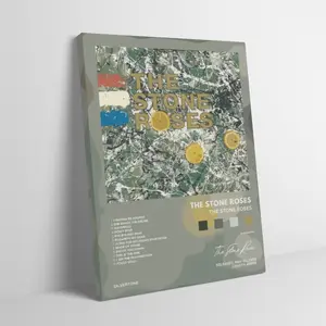 The Stone Roses Debut Album Black Flash Style Wall Flag Canvas Painting Fans Mid-century Modern Artistic Aesthetic Decorative Wall Art Home Decor Decoration Indie Rock Music Print Poster