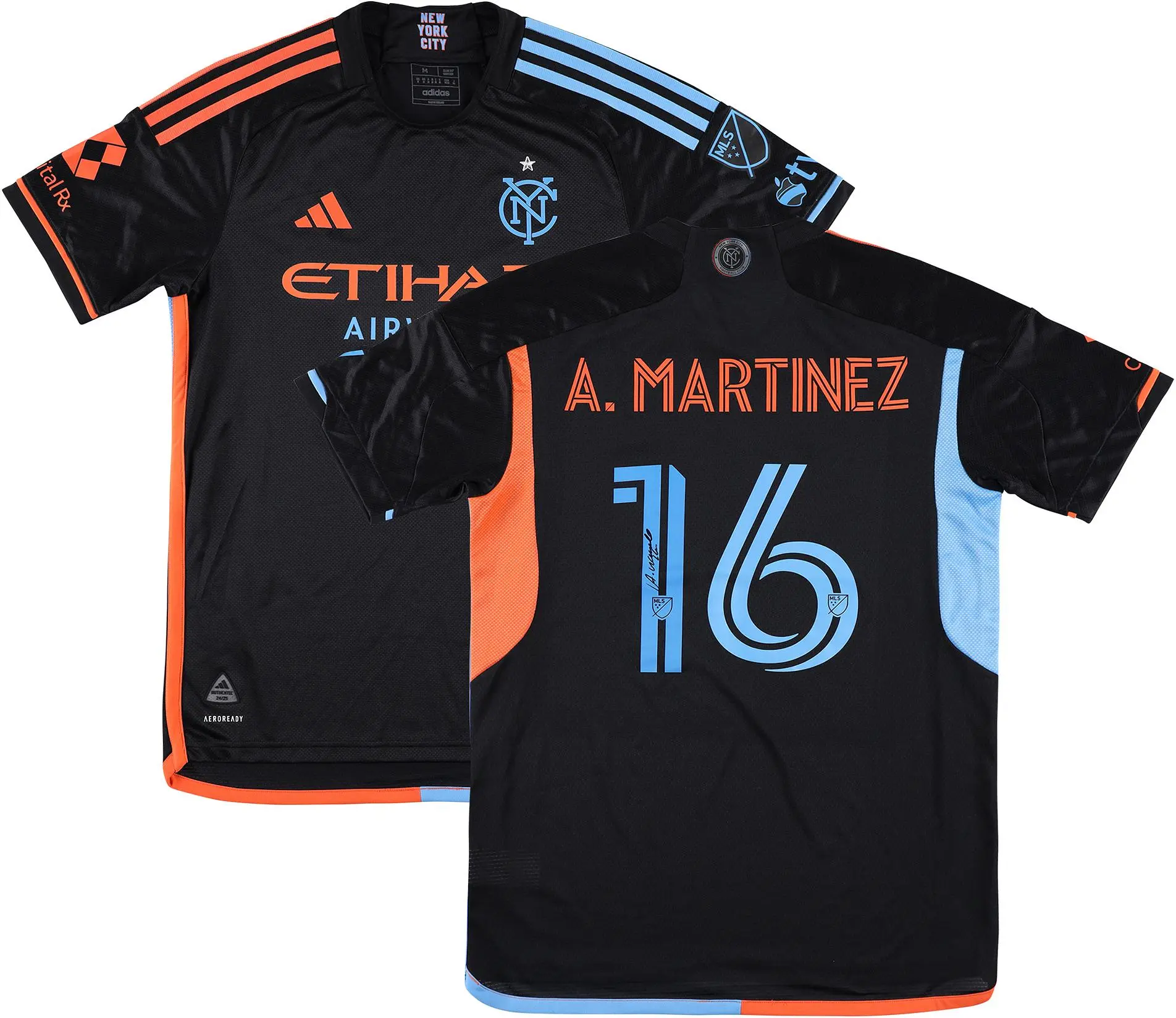 Alonso Martinez New York City FC Autographed Match-Used #16 Black Jersey from the 2025 MLS Season - Size M - Fanatics Authentic Certified - Soccer Memorabilia