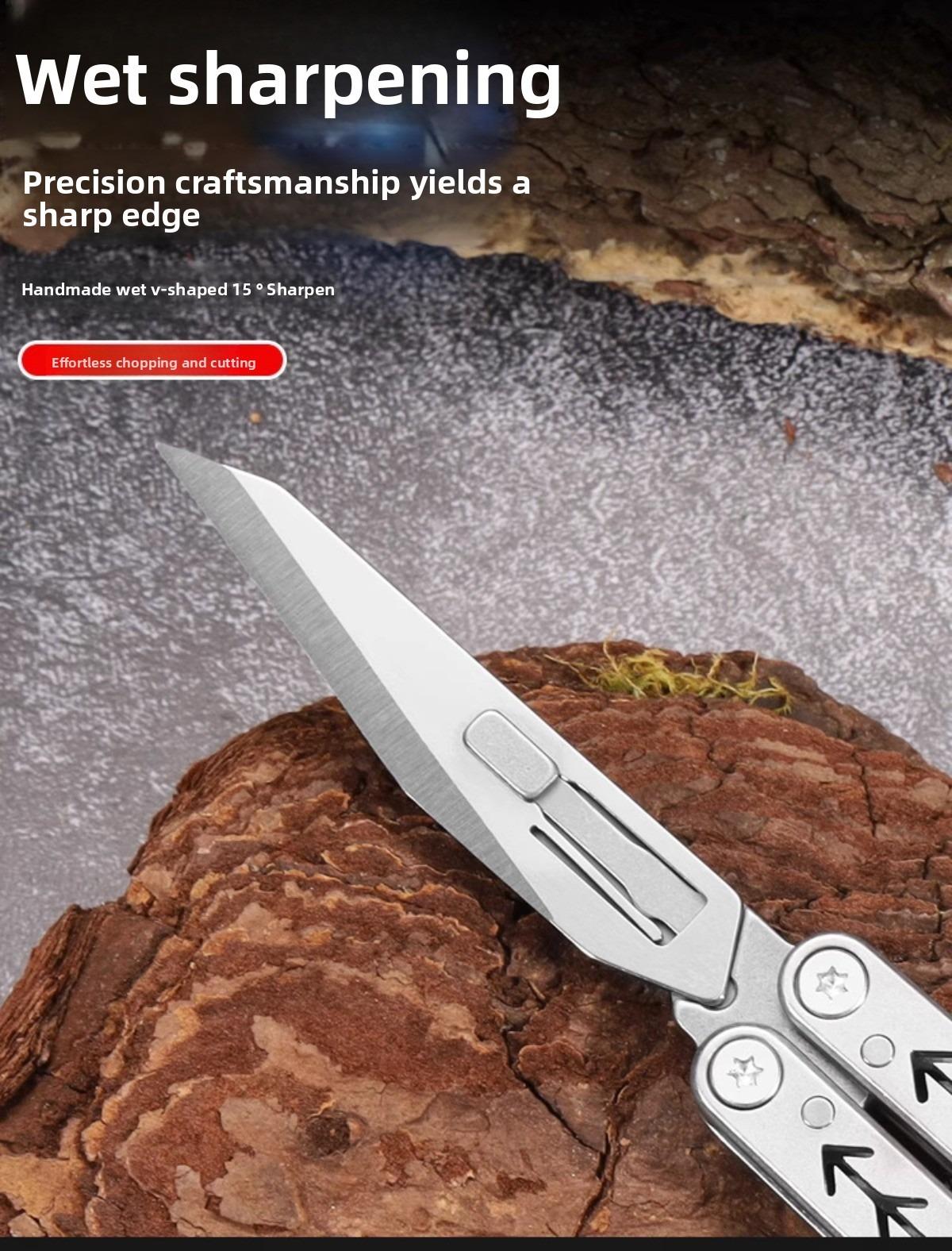 New Creative Butterfly Portable Folding Utility Knife Fruit Knife Sharp Multi-Function Keychain Knife with Replaceable Blade, Mini Portable Carving Knife Stainless Steel Pocket Knife Travel Express Knife