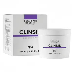 CLINSIS No4 Repair Deep Nourishing Repairing HairMask Treatment with Moroccan Argan & Marula Oilfor Smooth, Shiny, Anti-Frizz Hair, SandalwoodScent, 258ml, Nourishing Hair Hair Treatment, Cozy Fragrance Deep Repair DryFrizzy Damaged Bleached Hair