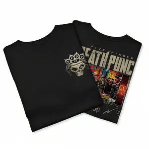 5FDP Skull T-Shirt, FFDP Heavy Metal Band Tee, Rock Music Graphic Shirt, Biker Style Black Unisex T-Shirt