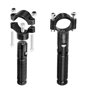 Foot Pegs Non-sliding Footrest Bicycle Folding 90 Degree Foldable Electric Motorbike Passenger Footrests Rearsets Rear Set Footpegs Rest Pedals (black)