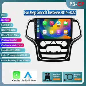 Hizpo 10.1 Inch Carplay Car Radio for Jeep Grand Cherokee WK2 2014 -2022 Multimedia Video Player 2Din Android Auto GPS Autoradio