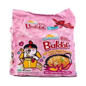 Samyang Buldak Ramen Carbonara Hot Chicken Flavor 5pk 22.9 oz, Spicy Korean Instant Food Noodle Pansit