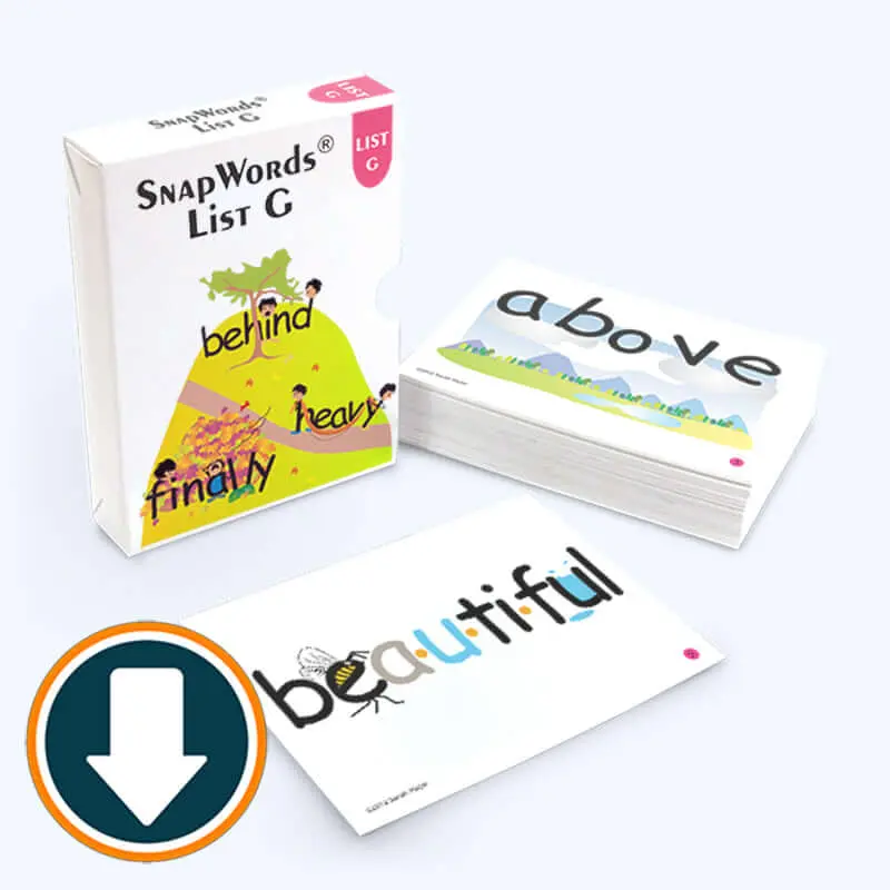 SnapWords® List G Teaching Cards Download