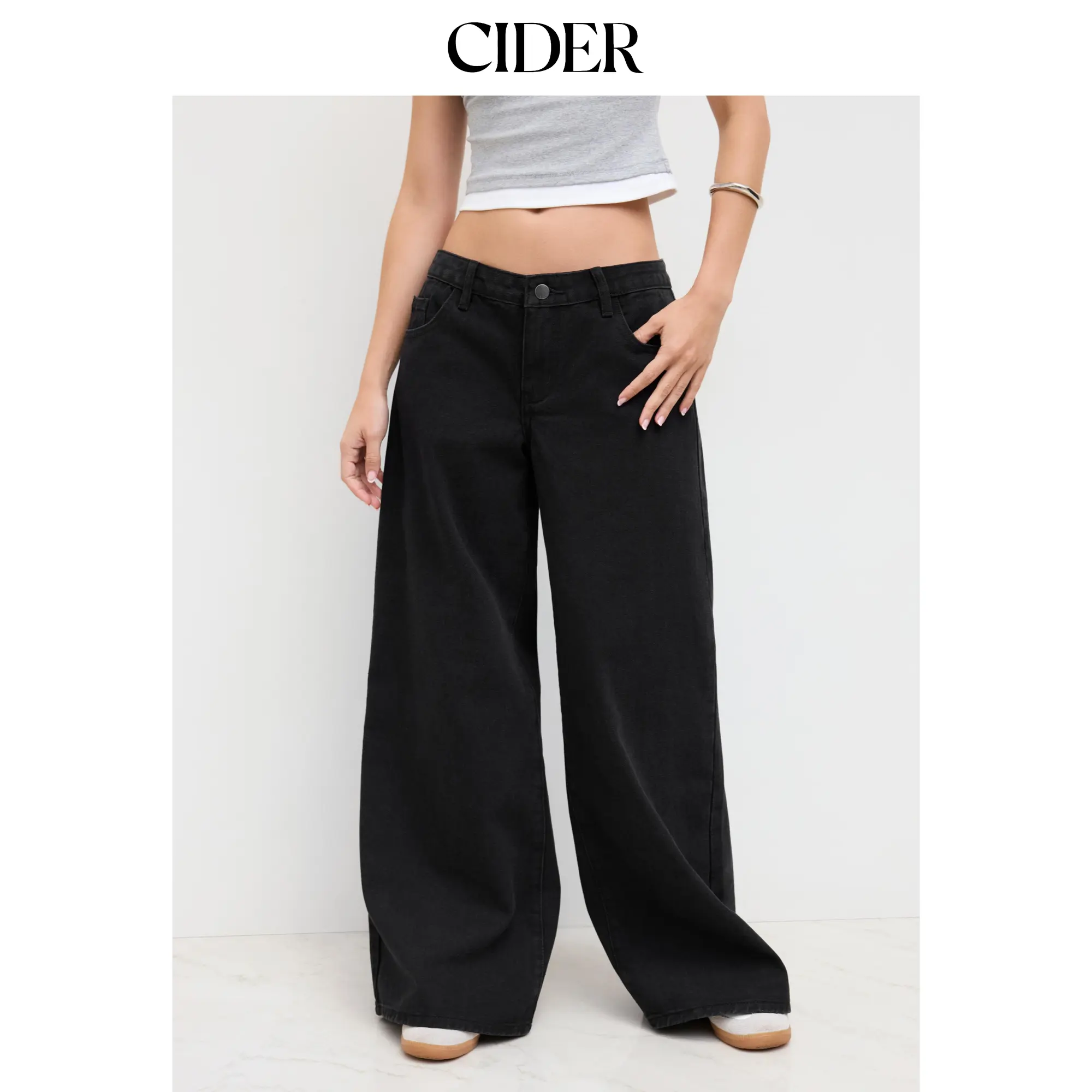 Cider Women's Low-Rise Baggy Jeans