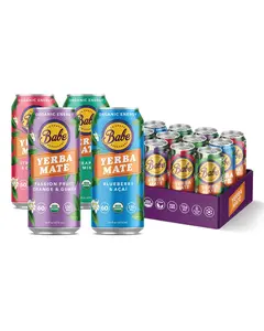 Babe Yerba Mate Energy Drinks Variety 12 Pack - Organic Clean 16 oz Cans with 150mg Caffeine Mix Flavors USDA Certified USDA Organic Energy Drink