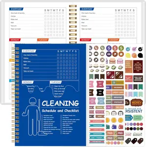 Cleaning Planner & Checklist, Undated Daily Weekly Household Cleaning Schedule Organizer, Home Cleaning Journal to Stay Neat, Organized & Stress-Free（Blue）