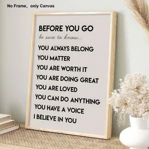 Motivational Slogan Pattern Unframed Painting, Canvas Wall Art, Modern Home Decor, Wall Decor for Home Living Room Bedroom Office, Ornaments, Unframed Art Print