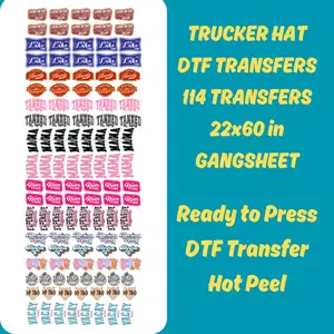 Trucker Hat 2 DTF Gang Sheet, Summer Transfer, Trucker Hat Patch, Beach DTF Transfer Ready For Press, Lake DTF Print,