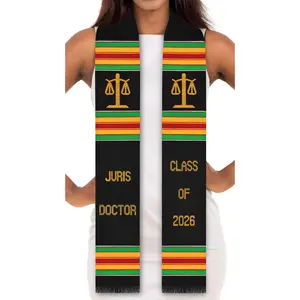 Juris Doctor Class of 2026 Authentic Handwoven Kente Cloth Graduation Stole