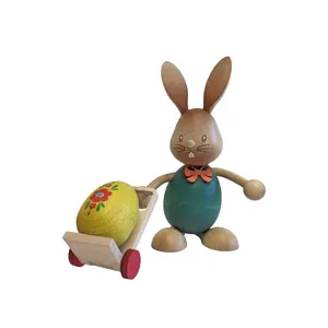 Alexander Taron  Dregeno Easter Figure - Rabbit with Trolley