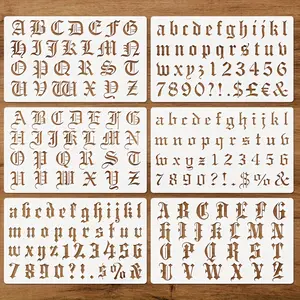 6pcs Letter Stencils for Painting,  Letter Stencil for Writing Crafts Reusable, Alphabet Stencils  (15 X 25 Inch)