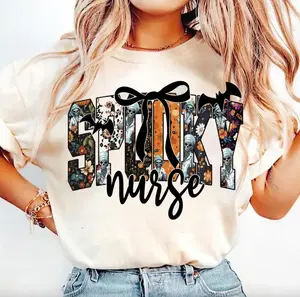 Spooky Nurse Shirt, Halloween Nurse Shirt, Halloween Gifts, Groovy Halloween Tee, Hippie Halloween Outfit, Pumpkin Nursing Outfit, RN Apparel, CNA Tee