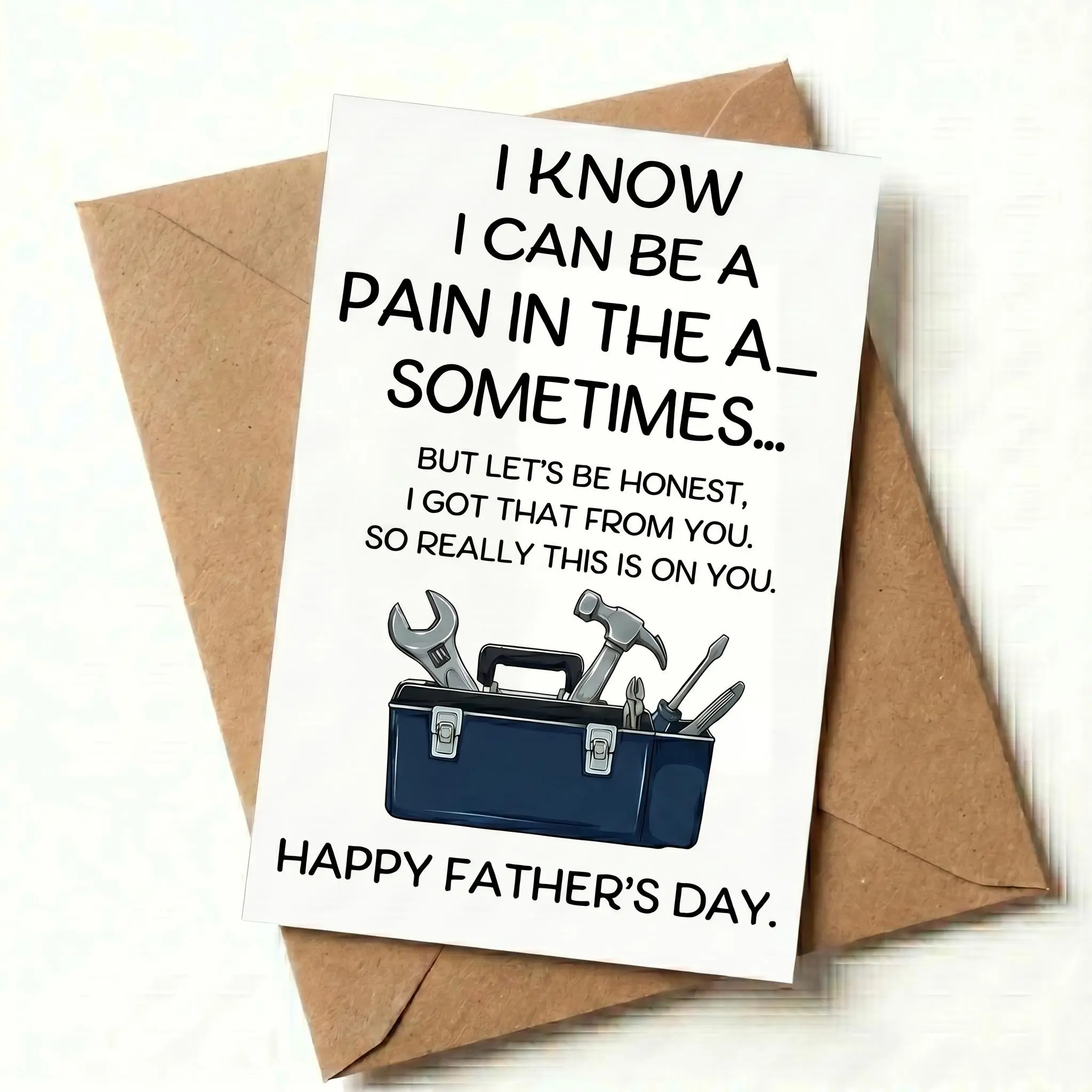 Happy Day Of Dad Funny Gift Card, Birthday Gift Card For Him, Father's Gift By Him