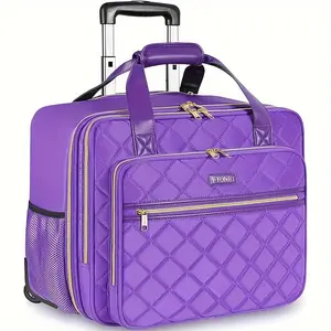 New Rolling Briefcase for Women  17.3 Inch Large Rolling Laptop Bag with Wheels  Water Resistant Stylish Overnight Computer Bag for Work Travel College Business Wife Mom Teacher  purple computer case
