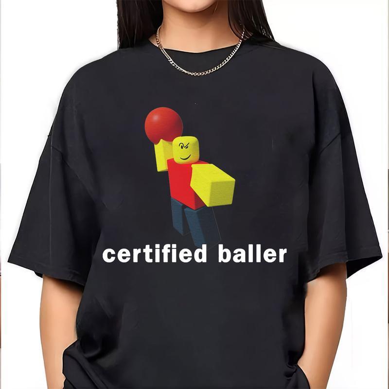 Robloxian Certified Baller, Black Portrait Shirt, Robloxian Certified Baller T-Shirt, Funny Shirt, Gift Shirt, Menswear, Unisex Cotton Tee, Womenswear, Comfortable roblox