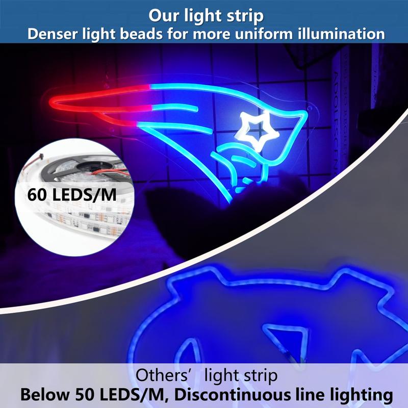 Football Neon Sign for Wall Decor, Football Neon Light for Man Cave, Birthday Gifts for Men, Team Sign for Bar Dorm Party Game Room Decoration