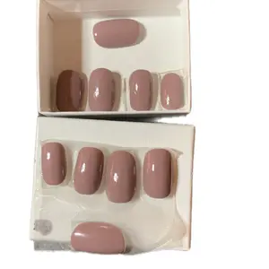 Solid brown oval nails Nail Art
