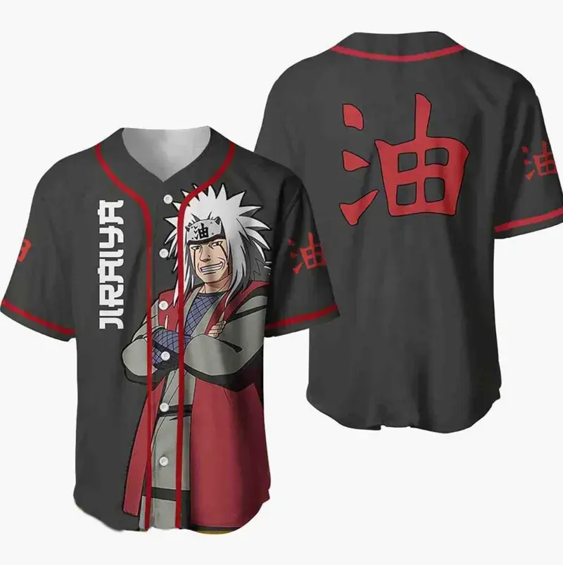 Jiraiya Anime 3D Baseball Jersey Shirt, Baseball Jersey Shirt, Outdoor Sports, Sport Shirt, Dynamic And Comfortable