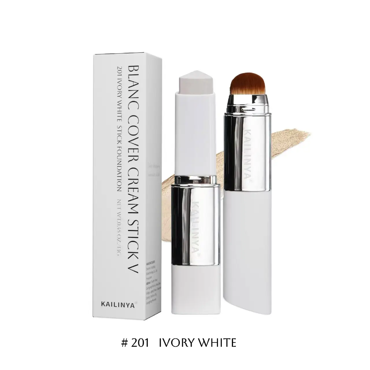 Zephoco Color Changing Foundation Stick with Built-in Brush, Hydrating Medium Coverage Concealer Stick, Long Lasting Oil Control Foundation for All Skin Tones, Ivory Natural Dark Shades