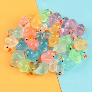 30/55pcs Glow In Dark Duck, Mini Duck, Duck Toys Set, Mini Plastic Realistic Duck, Glow Toys For Goody Bag Stuffers, Party Favors Supplies Easter Gift