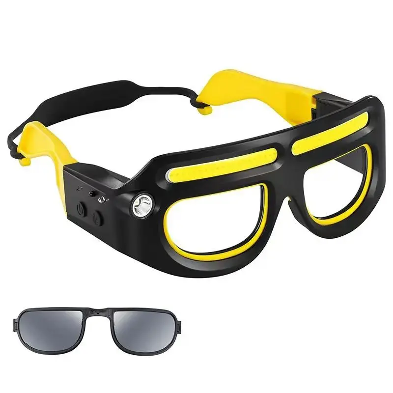 LED Safety Glasses with Lights, 5 Modes Lighted Handy beam Glasses with Motion Sensor, Mechanic Glasses for Night Work