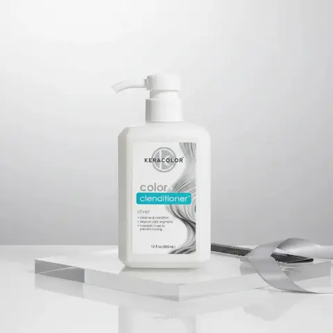 Keracolor Color + Clenditioner 3-in-1 Liquid Hair Dye Conditioner - 12oz Salon-Grade Daily Cleanser, Coconut-Almond Formula with Shea, Rose Hip Oil, Gluten-Free, Cruelty-Free, Anti-Frizz, Lightweight Moisturizers to Hydrate & Soften for Shiny Hair