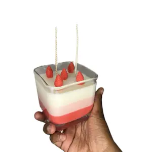 Strawberries and cream 12oz Candle -Aroma Handmade with Soy Wax