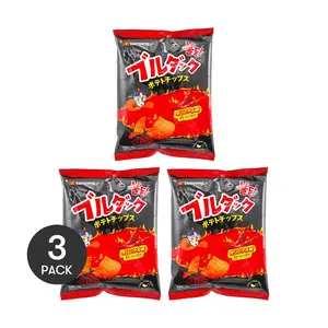 SAMYANG Buldak Spicy Chicken Chips - Japanese Version, 3 Pack, 55g Each - Authentic Flavor