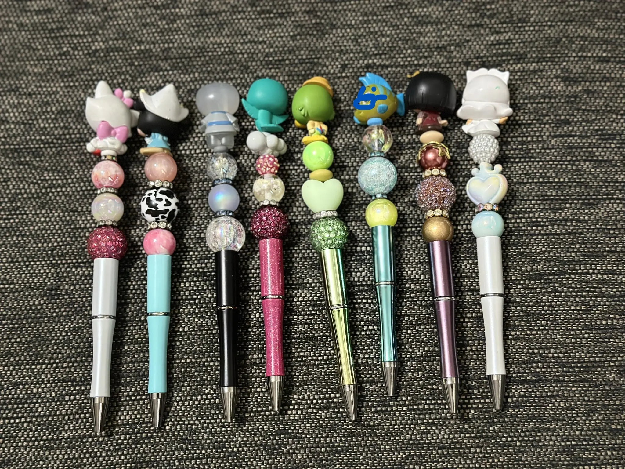 Doorables Pens with Silicone or Acrylic Beads Refillable Black Ink Perfect Gift for Special Person