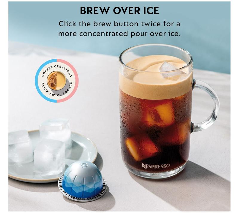 Nespresso Vertuo Pop+ Deluxe Coffee and Espresso Maker with Voucher for 50 Capsules