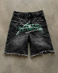 Black Prospera Green "Graffiti" Jorts