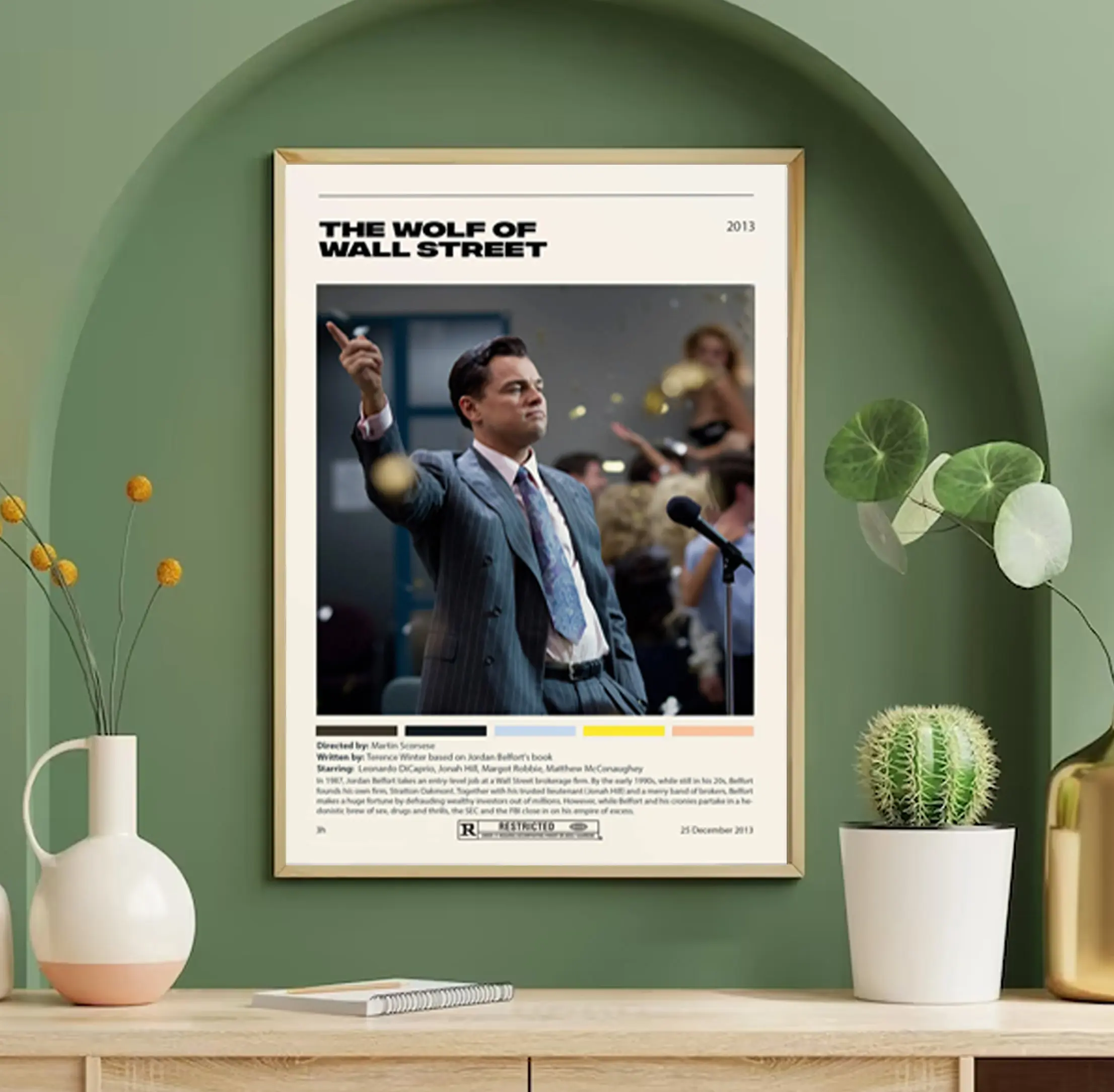 The Wolf of Wall Street Movie Poster, The Wolf Vintage Art Print Poster, Nice Gifts For Him, Her, Film Fans Decor Unframed