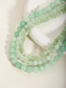 1PC Vintage Handmade Natural Stone Necklace For Women Natural Jade Beaded Choker Necklace Women,Suitable For Daily Wear