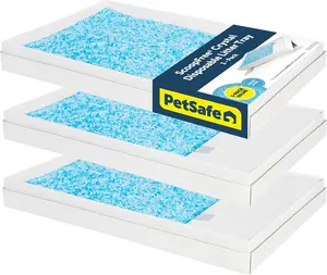 PetSafe ScoopFree Crystal Cat Litter Refill Trays 3-Pack - Disposable Leak-Proof Automatic Litter Box Replacement with Fresh Scent Odor Control Technology - 4.3 lbs Each Tray