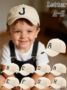 1PC Kids A-Z Letter Adjustable Baseball Cap For 3-16 Years Old Peaked Sun Hat For Boys & Girls, Casual Outdoor Snapback Cap