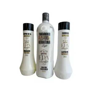 Epa Colombia Litro de Keratina Light Blanca, Shampoo 500mL, Tratamiento 500mL, 1 Brocha, 1 Recipiente y 1 Sobre de Shampoo (6 Pack)