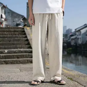 Male Plus Size Loose Pants Men Pants Summer Men's Cotton Big Sizes Wide Leg Linen Pant Oversized Jogger Trousers Large Size 5XL