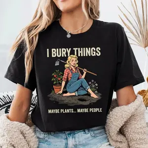 I Bury Things Maybe Plants Maybe People tee, Funny Frog Shirt, Dark Humor Aesthetic t-shirt, creepy cute gardening lovers 6