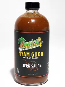 Nyam Good Jerk Sauce - Jerk Chicken And Food Sauce - Sweet, Smoky, And Flavorful Jerk Seasoning Island-Style Barbecue Sauce, Perfect For Grilling, Cooking, And Basting 16 Oz