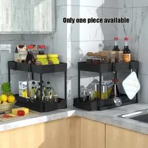 Kitchen Sink Organizer H-Shaped Pull-Out Storage Rack, Multi-Functional Kitchen Shelf for Bathroom & Home Use, Space-Saving Design, Bathroom Organization, Bathroom Organizer Supplies