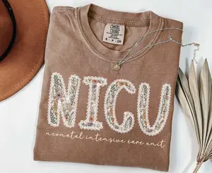 Comfort Colors Nicu Nurse Shirt, Neonatal Intensive Care Unit Tshirt, Floral Neonatal Icu Nurse Tee
