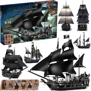 Black Pearl building blocks, Pirates of the Caribbean ship series, compatible with Lego, assembly toy for adults, gift