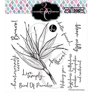 Colorado Craft Company - Clear Stamps - Big & Bold - Bird of Paradise Wishing