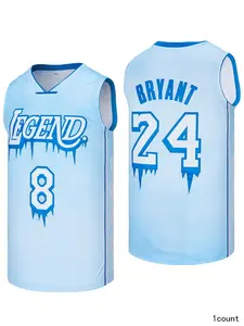 Men's 8 24 Legend Jersey Black Snakeskin Short-Sleeved Hip Hop Men Basketball Jerseys S-XXL