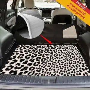 A black and white leopard print car trunk pad, suitable for fashionable trunk pads of various models, effectively organizes and improves the loading space in the car, suitable for daily use and travel