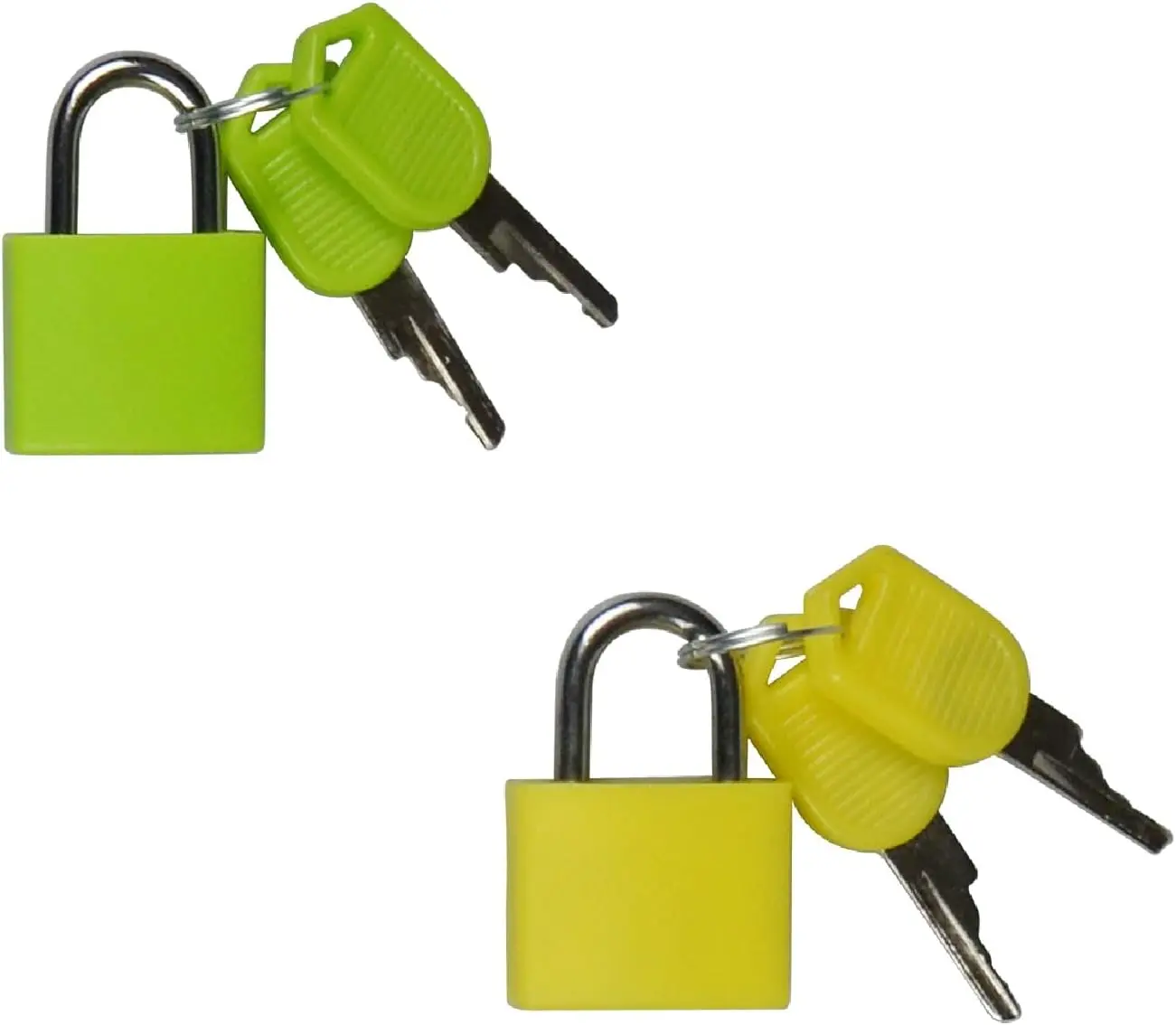 2 Pcs Suitcase Locks with Keys, Multicolor Mini Padlock with Key for Suitcases Backpacks Boxes Cabinet Laptop Bags Travel Bags Locker (Green,Yellow)